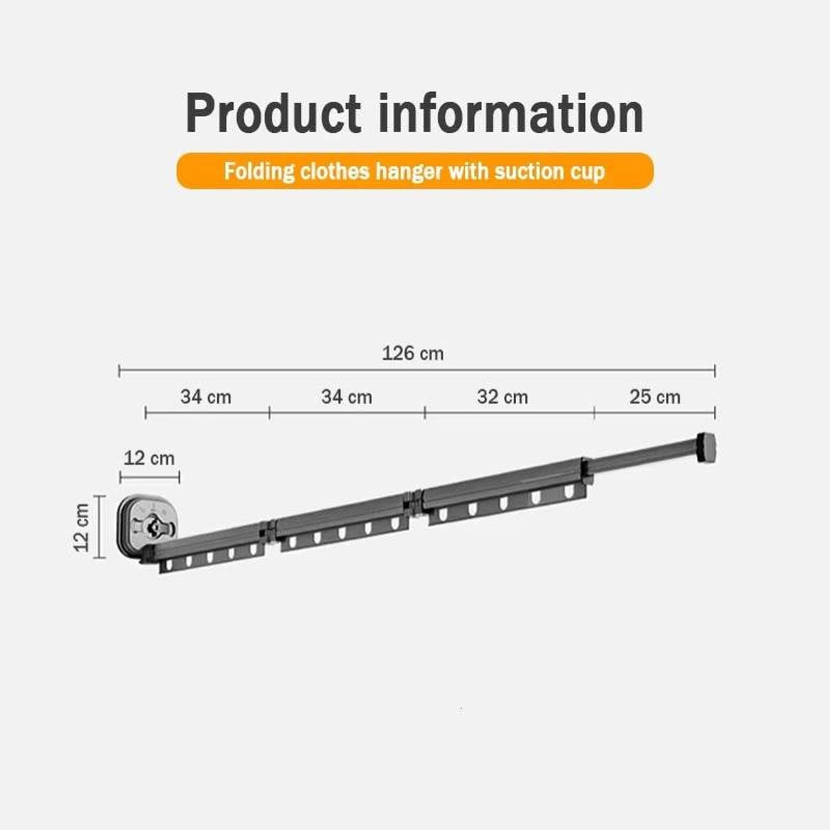 Wall Mounted Clothes Drying Rack Cloth Telescopic 540° Folding Space-Saving Design - Image 5
