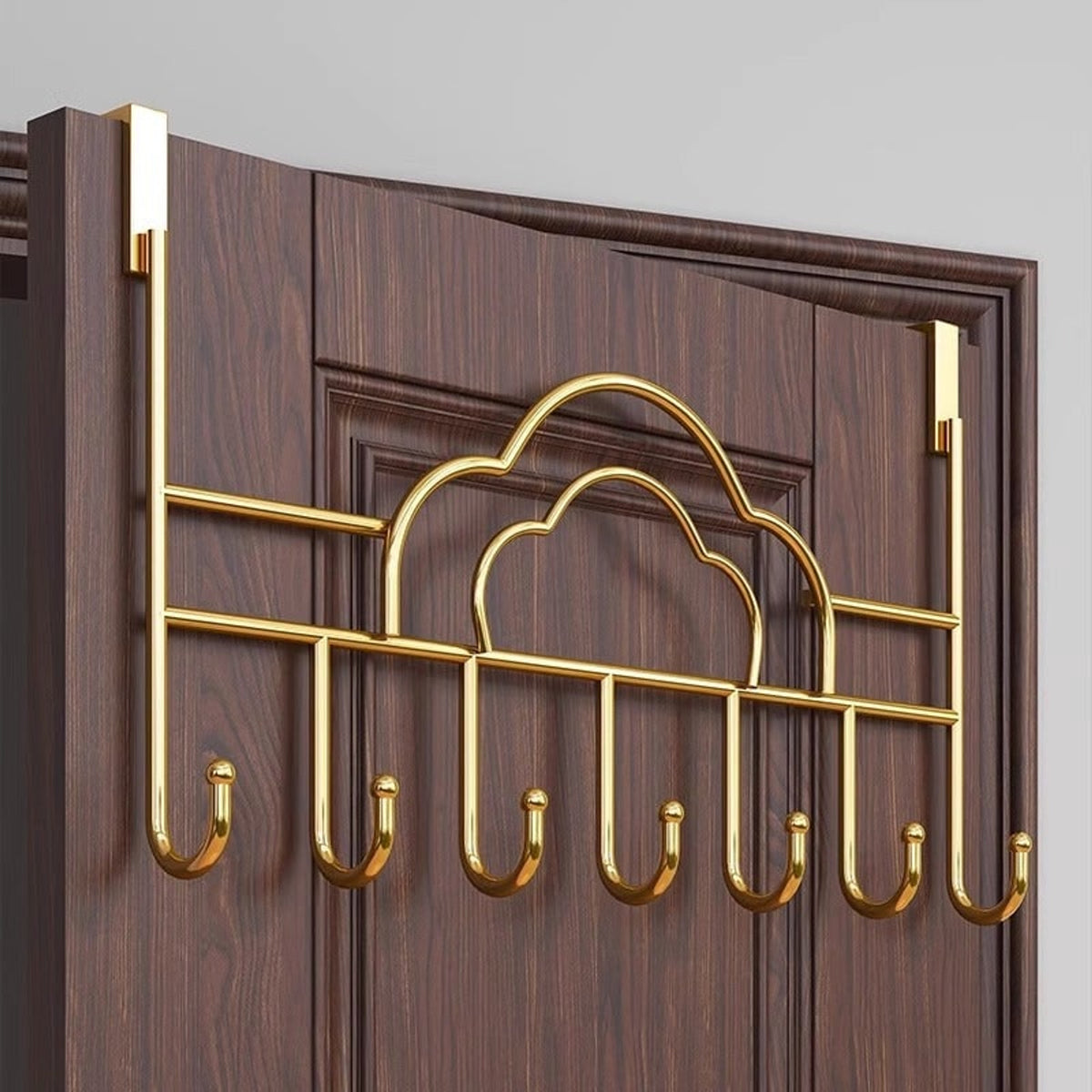 Wall Mounted Coat Rack with Streamlined Cloud Shape and Hook - Image 1