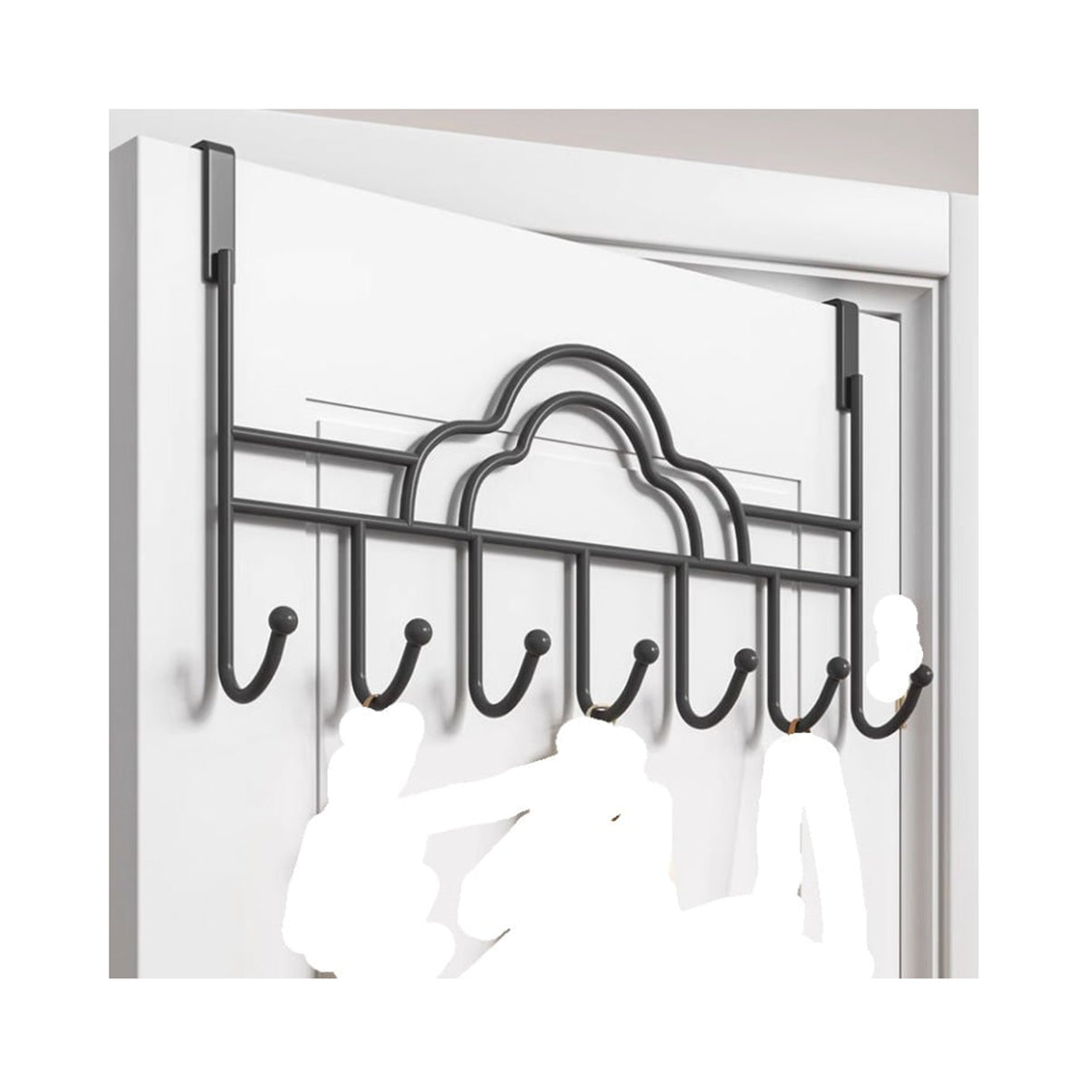 Wall Mounted Coat Rack with Streamlined Cloud Shape and Hook - Image 5