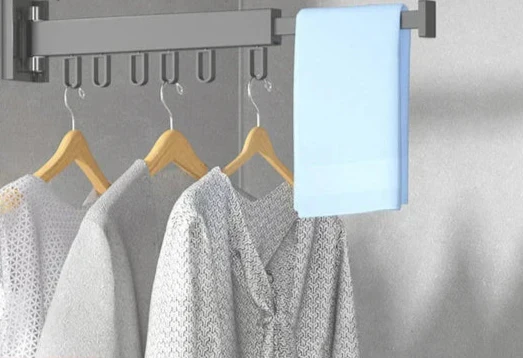 Wall Mounted Drying Rack Foldable Clothes Drying Rack With Space-Saving Design And Strong Hooks - Image 1