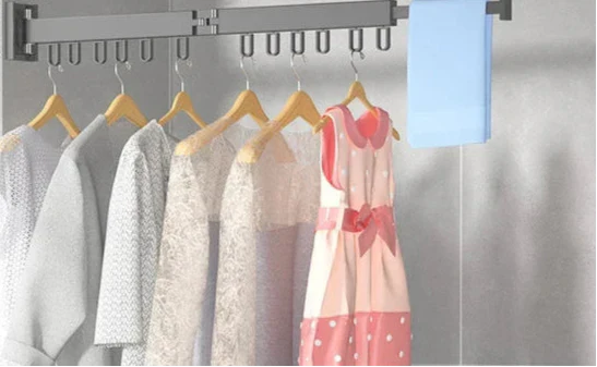 Wall Mounted Drying Rack Foldable Clothes Drying Rack With Space-Saving Design And Strong Hooks - Image 2