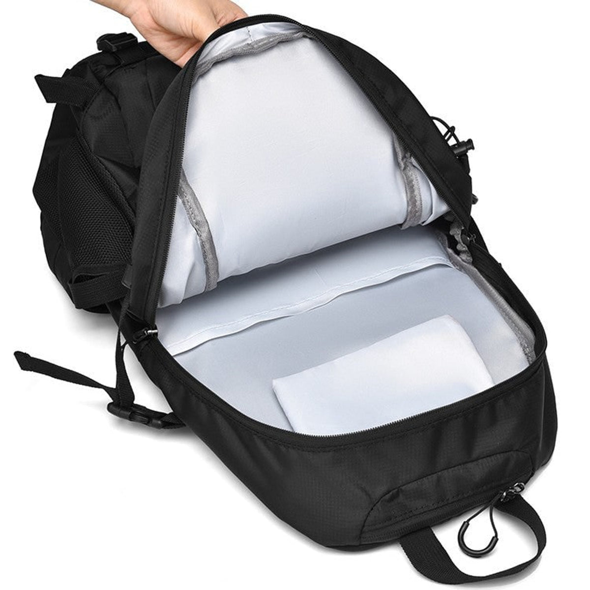 Waterproof Backpack with Streamlined Hiking Design and Zippered Front - Image 4
