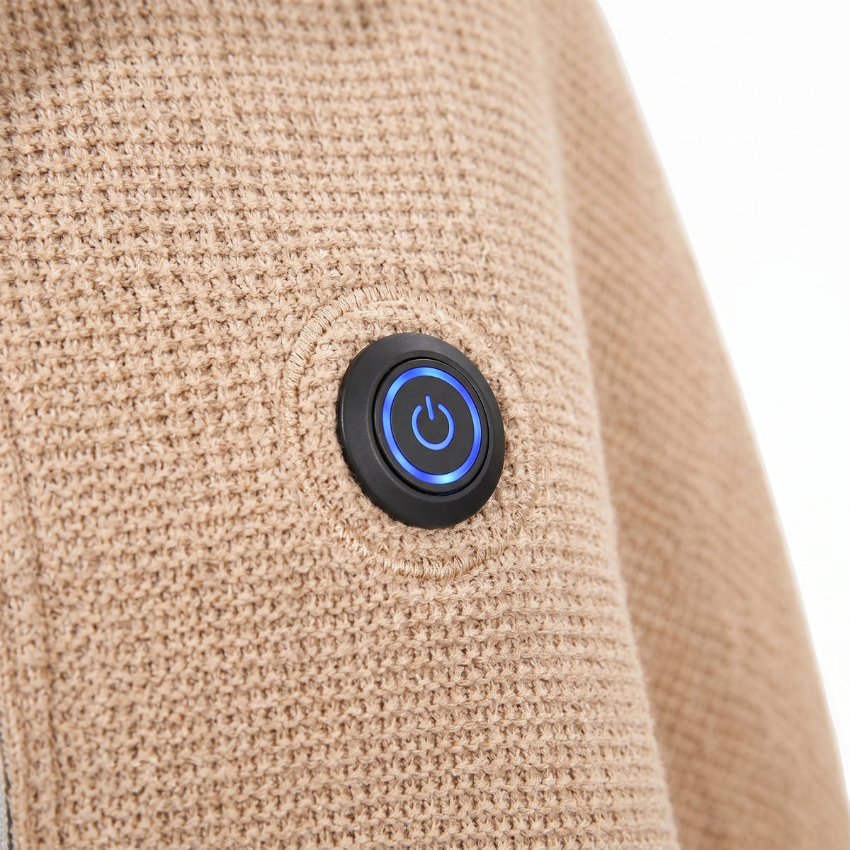 Wearable Heated Blanket with Supportive Hooded Poncho and Zipper Closure - detail