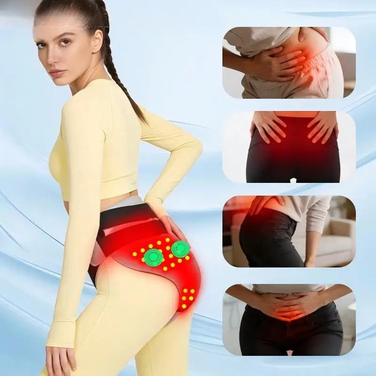 Wearable Heating Pad Women's Menstrual For Cramps With Electric Abdominal Lower Back Wrap - Image 4