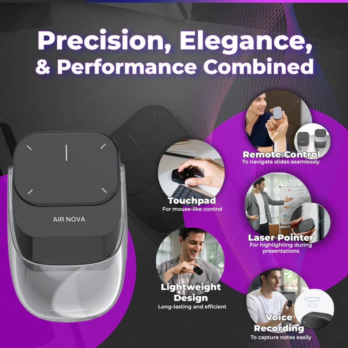 Wireless Presentation Remote Laser Pointer Touchpad Zoom Rechargeable Mouse - Image 2