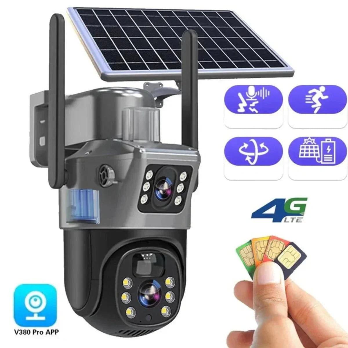 Wireless Security Camera With Solar Panel Featuring Dual Lens 10x Zoom And 4K Ultra HD For Outdoor Use With Intelligent Motion And Human Detection - Image 4