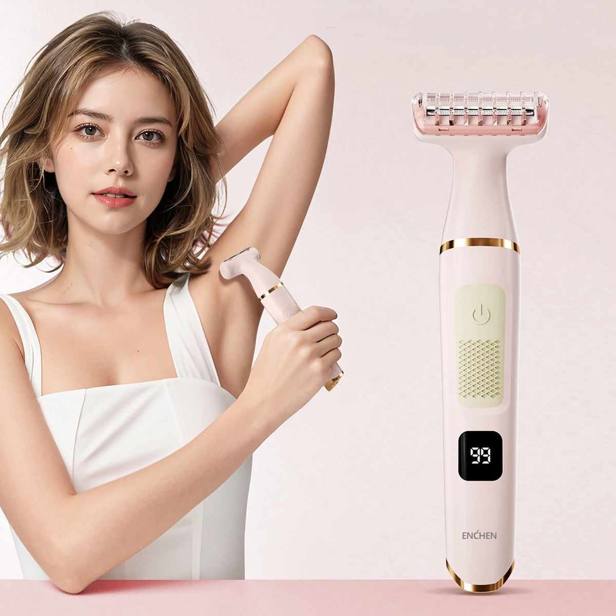 Women's Electric Razor With 3-in-1 Stainless Steel Blades Wet & Dry Usb-C Rechargeable - Image 8
