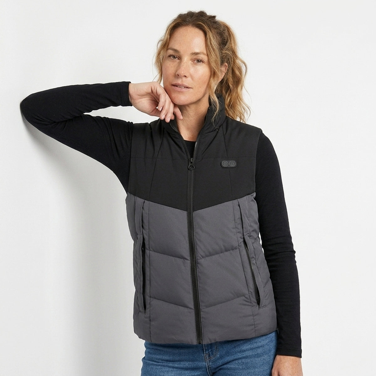 Women's Heated Vest USB Rechargeable Battery Powered Puffer Stand Collar With Heat Reflective Lining - Image 6