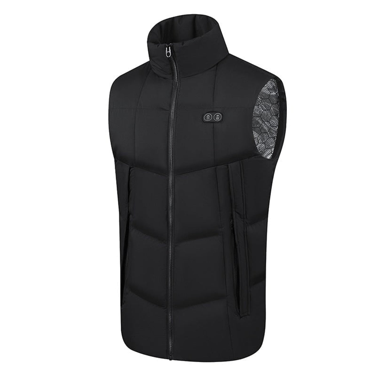 Women's Heated Vest USB Rechargeable Battery Powered Puffer Stand Collar With Heat Reflective Lining - Image 4