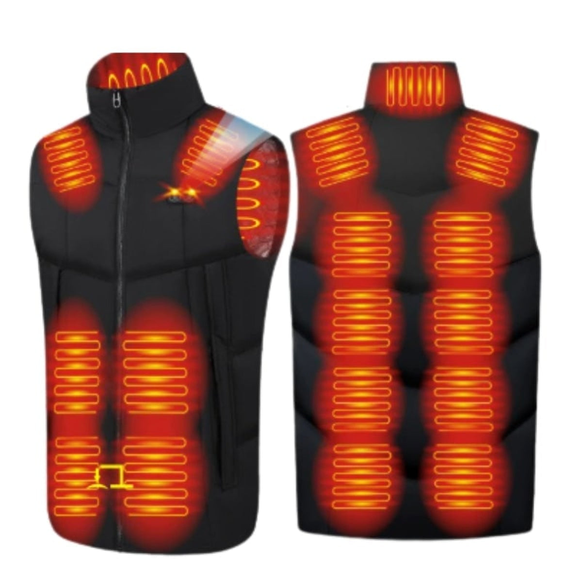 Women's Heated Vest USB Rechargeable Battery Powered Puffer Stand Collar With Heat Reflective Lining - Image 3