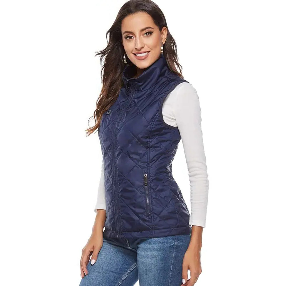 Women's Heated Vest USB Rechargeable Electric Slim Fit Quilted High Stand Collar - Image 2