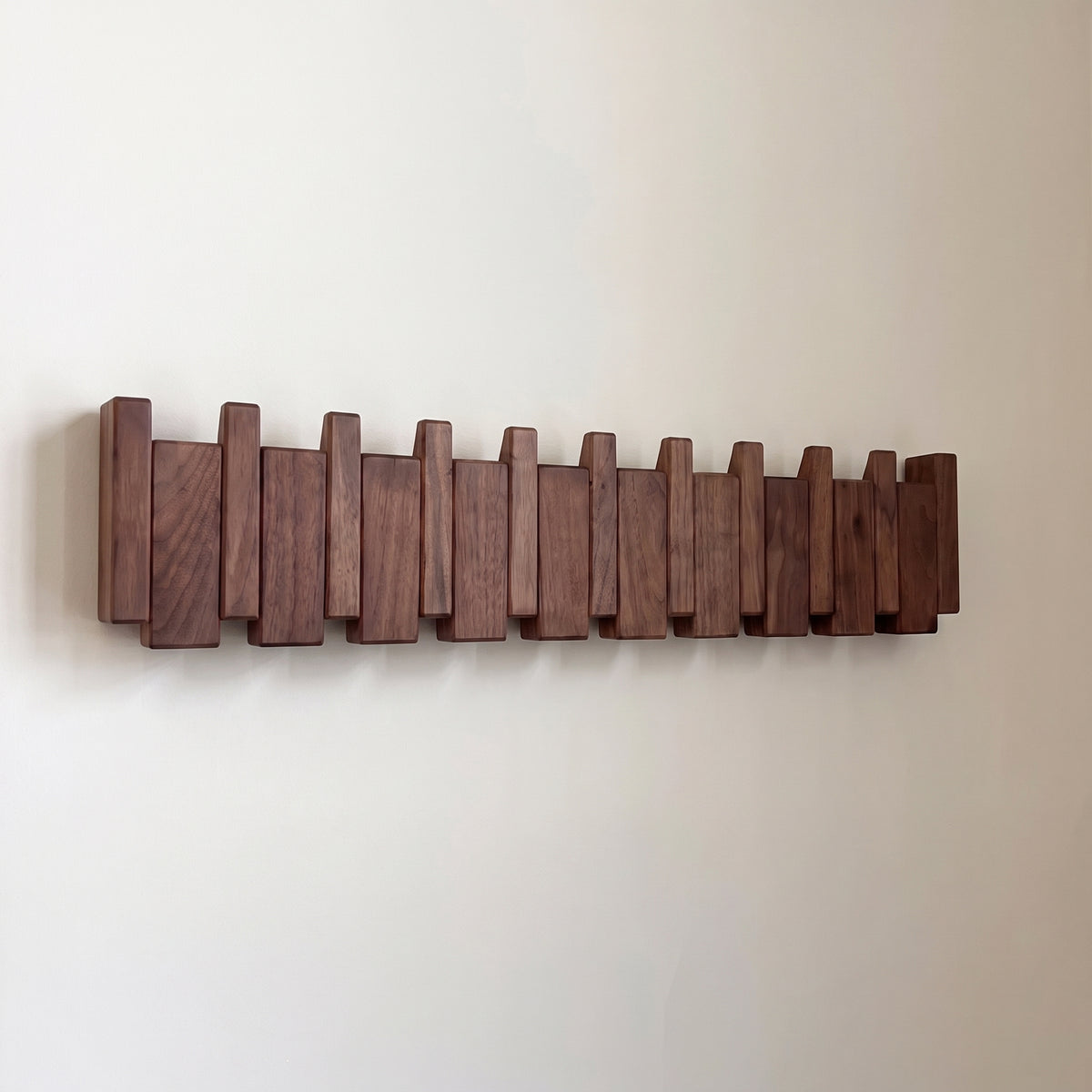 Wooden Coat Rack with Streamlined Wall-Mounted Design and Angled Hooks - Image 1