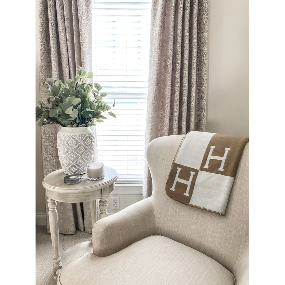 Wool Cashmere Blanket Check Pattern Luxury Soft Throw - Image 10