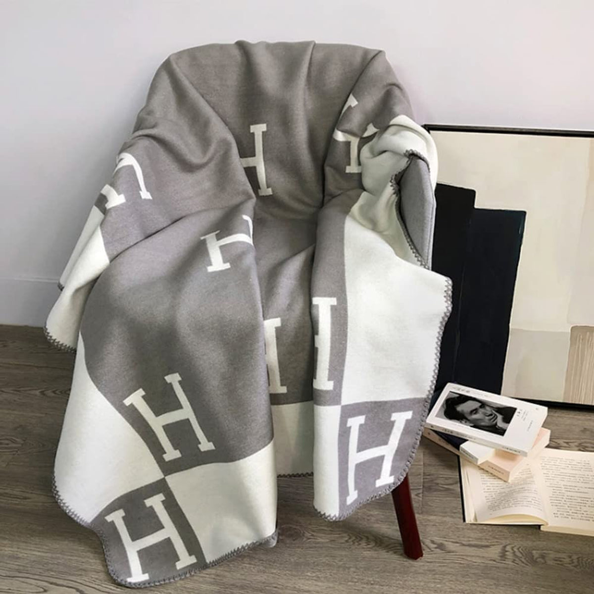 Wool Cashmere Blanket Check Pattern Luxury Soft Throw - Image 12